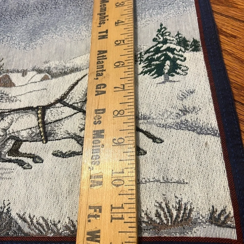 Winter Scene Tapestry 4 Placemats Navy Back